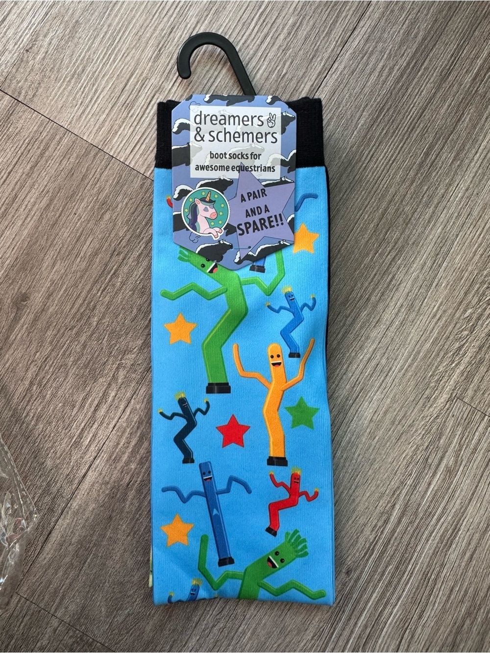 NWT Dreamers & Schemers Wacky Waving Inflatable Boot Socks 3-Pack Plus Spare